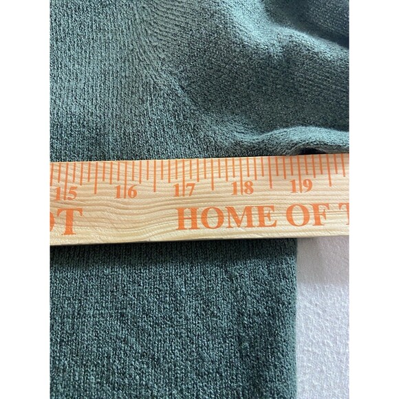 Briggs Sweater Womens Small Green Turtleneck Drop Shoulder Cable Knit Buttons - Picture 6 of 8